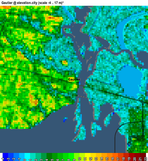 Gautier elevation map