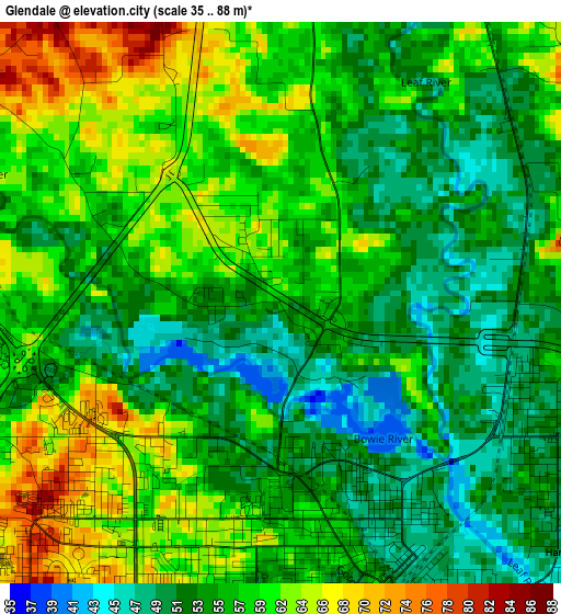 Glendale elevation map