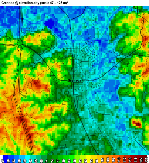 Grenada elevation map