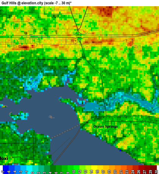 Gulf Hills elevation map