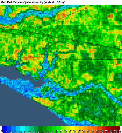 Gulf Park Estates elevation map