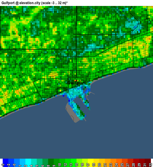 Gulfport elevation map