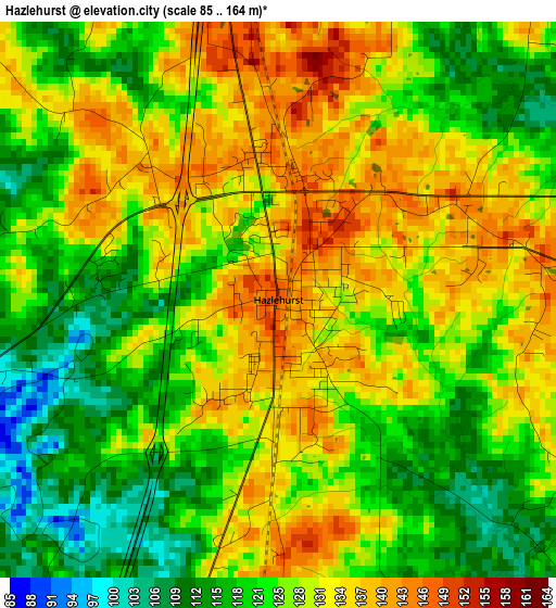 Hazlehurst elevation map