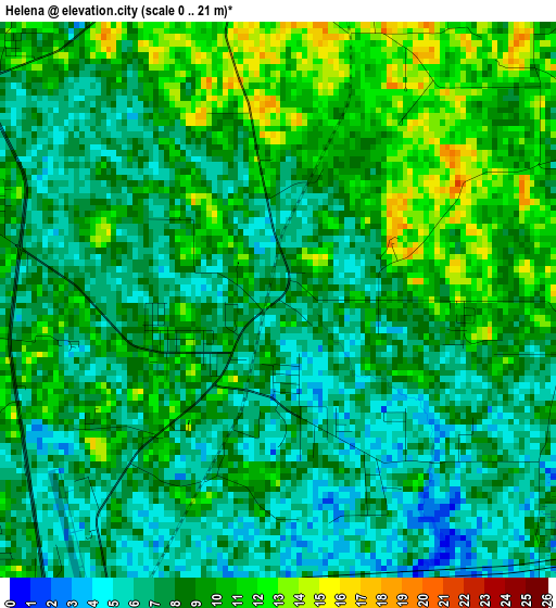 Helena elevation map