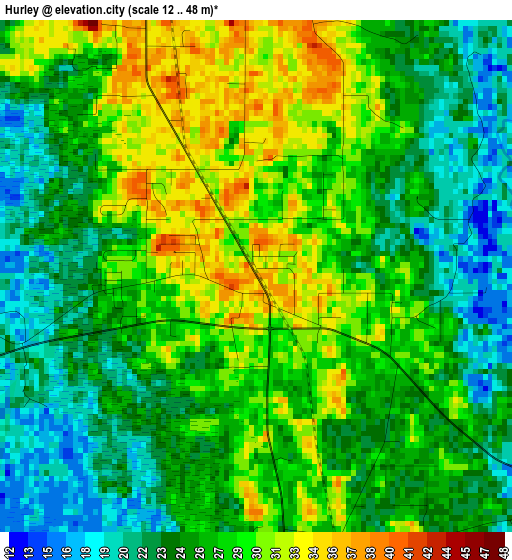 Hurley elevation map