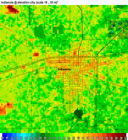 Indianola elevation map