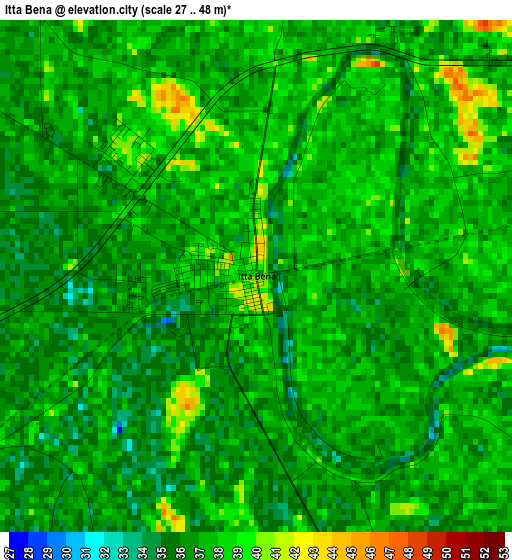 Itta Bena elevation map