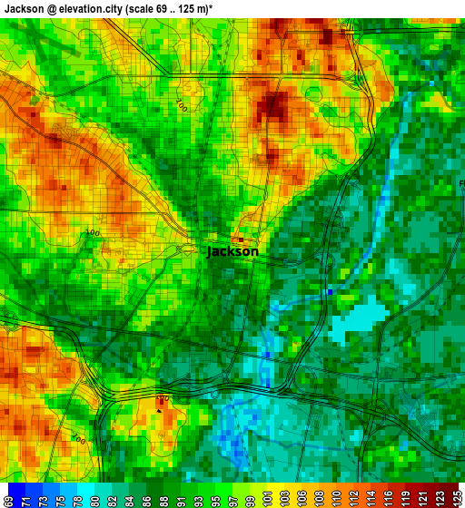 Jackson elevation map