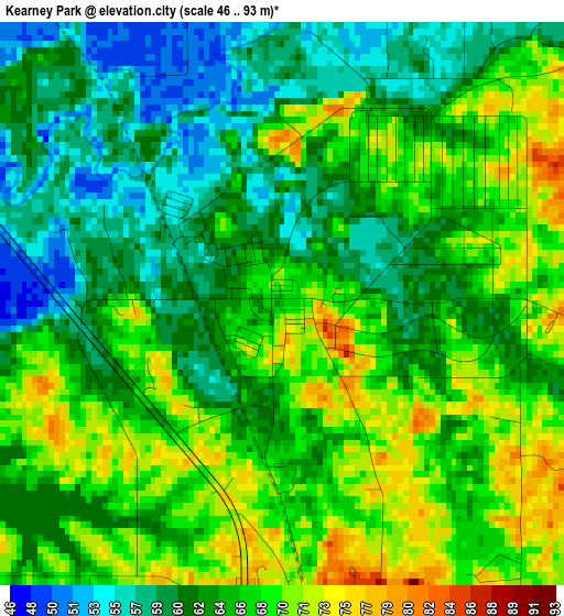 Kearney Park elevation map