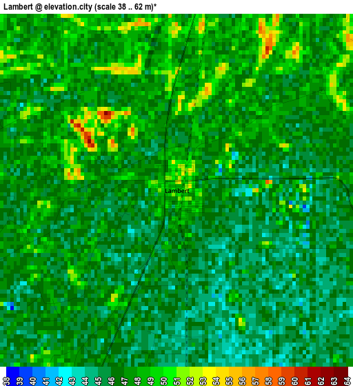 Lambert elevation map