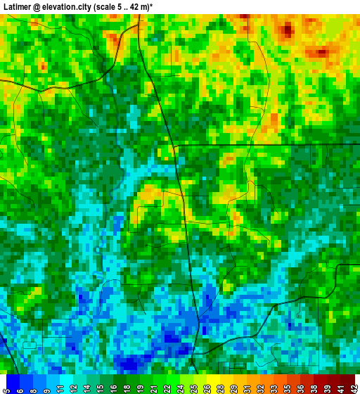 Latimer elevation map