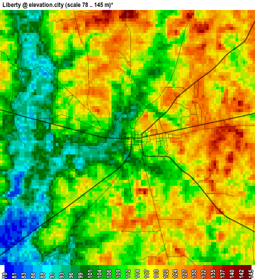 Liberty elevation map