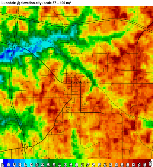 Lucedale elevation map