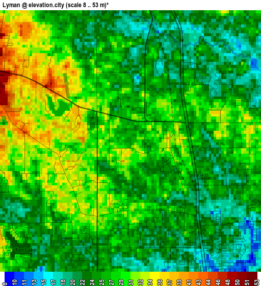 Lyman elevation map