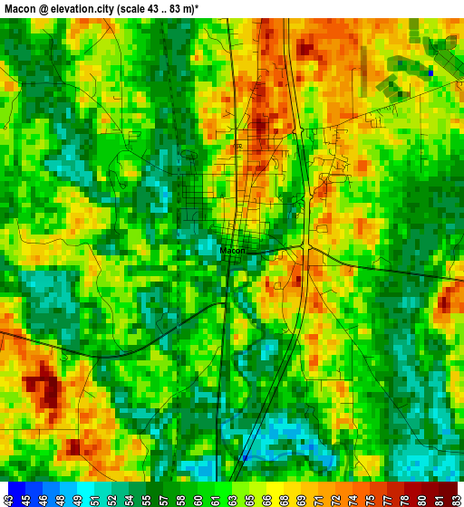 Macon elevation map