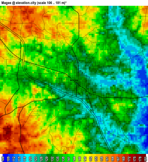 Magee elevation map