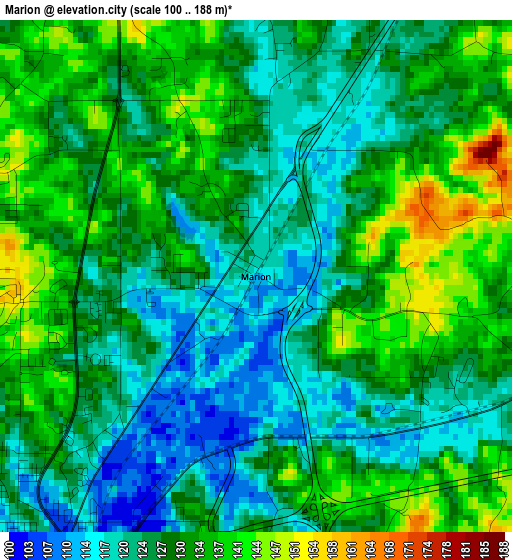 Marion elevation map