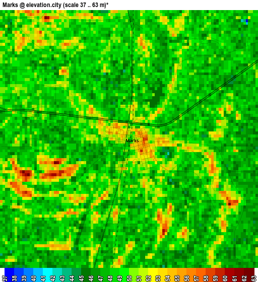 Marks elevation map