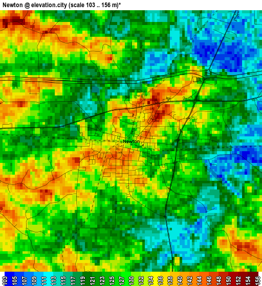 Newton elevation map