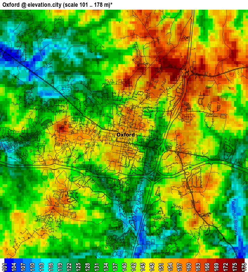 Oxford elevation map