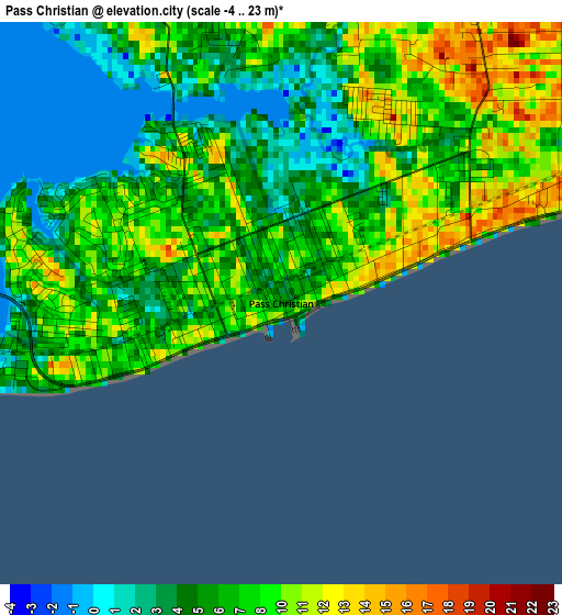 Pass Christian elevation map