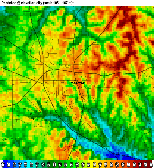 Pontotoc elevation map