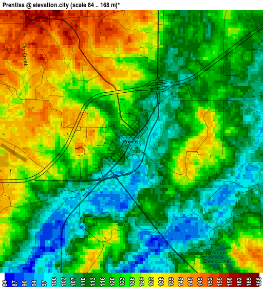 Prentiss elevation map