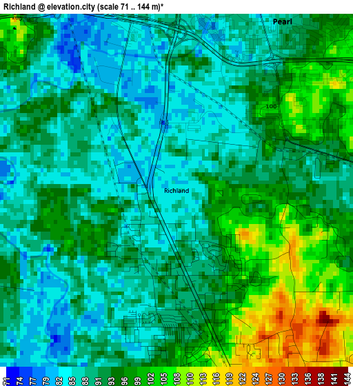 Richland elevation map