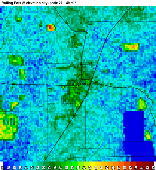 Rolling Fork elevation map