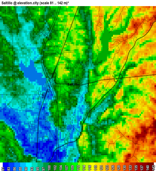 Saltillo elevation map