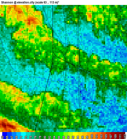 Shannon elevation map