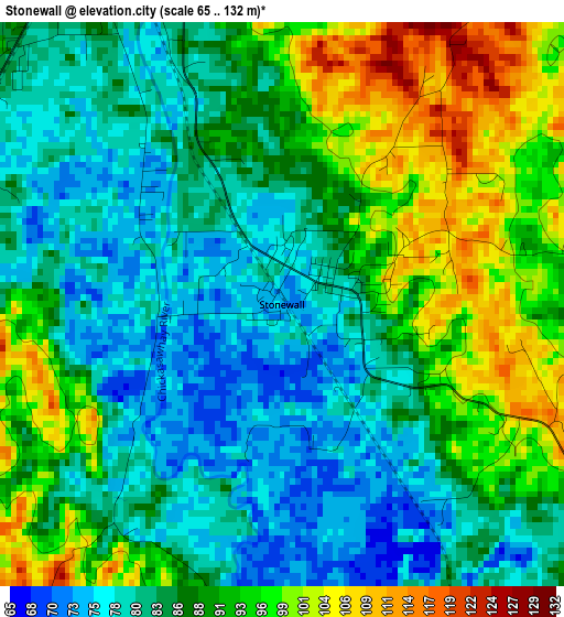 Stonewall elevation map