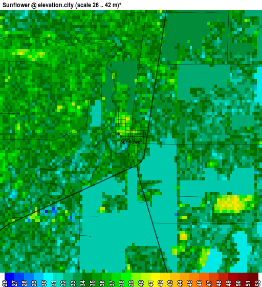 Sunflower elevation map