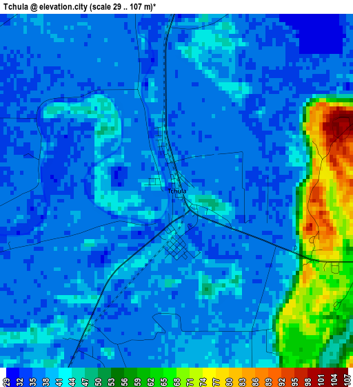 Tchula elevation map