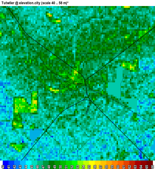 Tutwiler elevation map