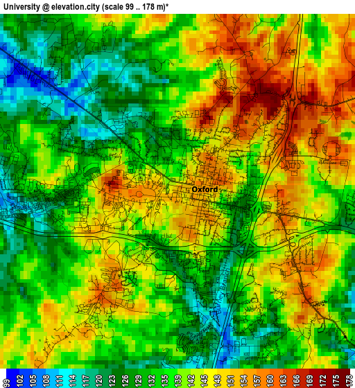 University elevation map