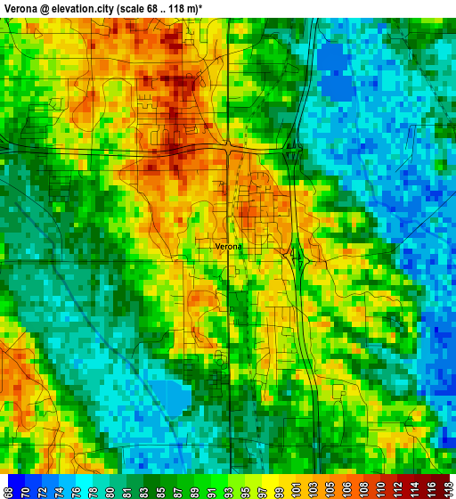 Verona elevation map