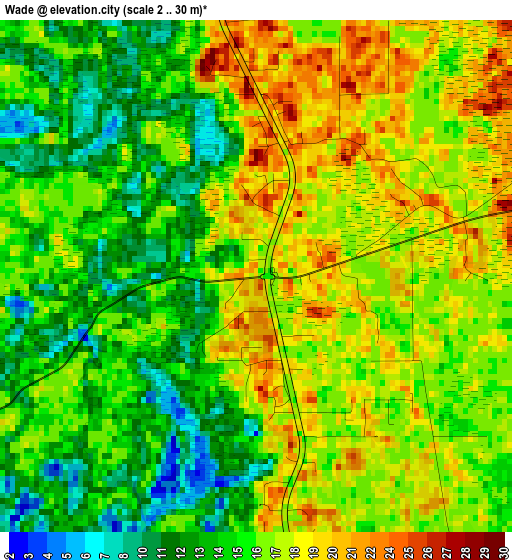 Wade elevation map