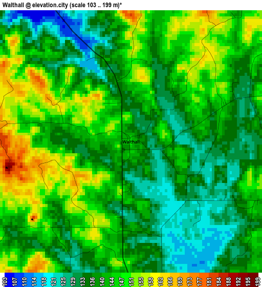 Walthall elevation map