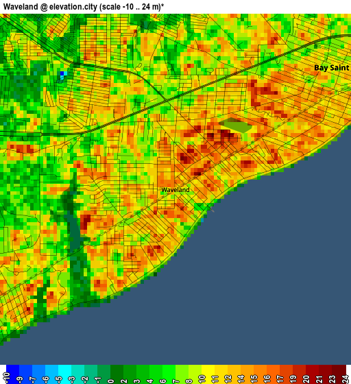 Waveland elevation map