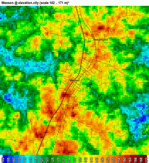 Wesson elevation map