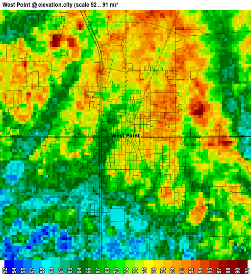 West Point elevation map