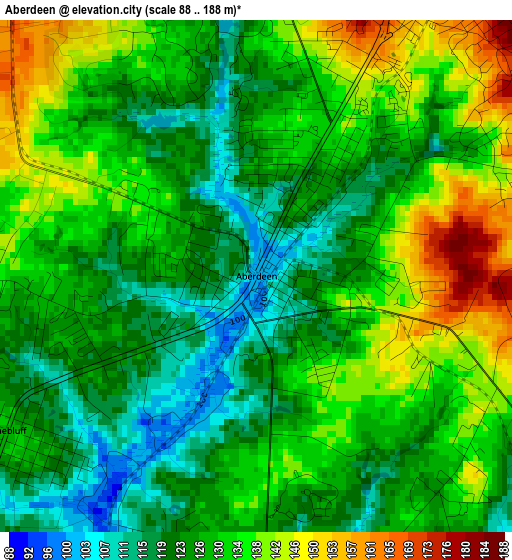 Aberdeen elevation map