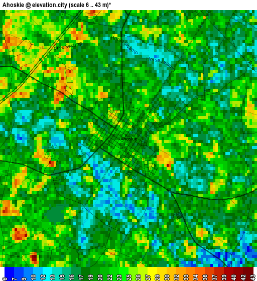 Ahoskie elevation map