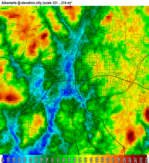 Albemarle elevation map