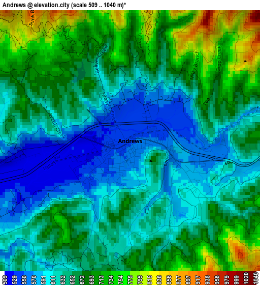 Andrews elevation map