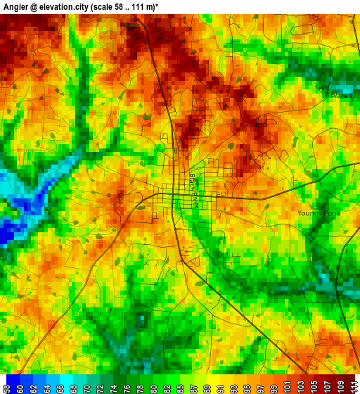 Angier elevation map