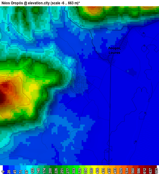 Néos Oropós elevation map