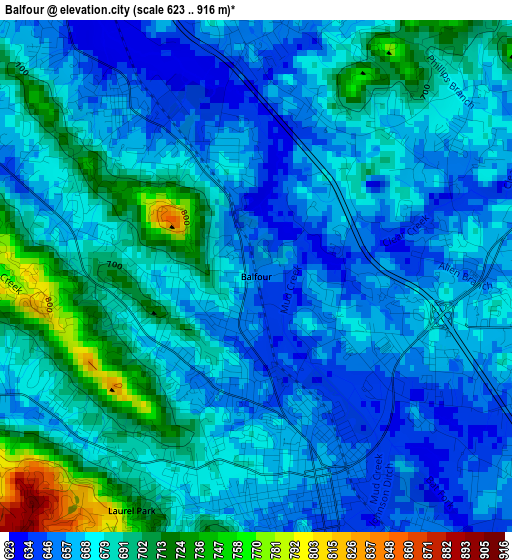 Balfour elevation map