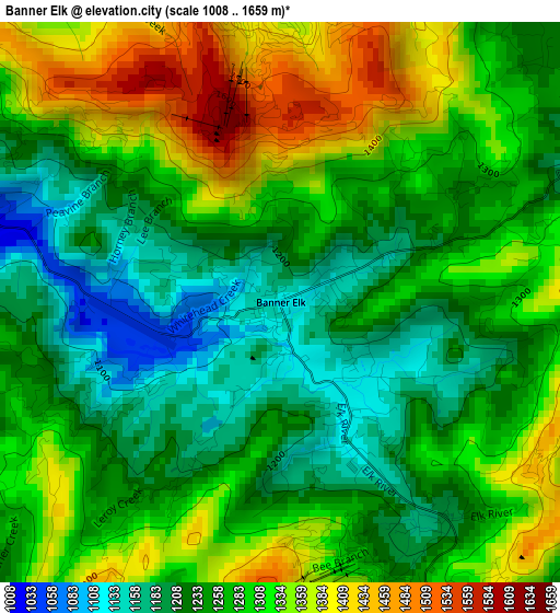 Banner Elk elevation map